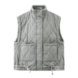 Women's Clothing ZA Autumn And Winter New Lingge Led Sleeveless Cotton Vest