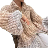 Zingj Autumn And Winter New Advanced Temperament Small Fragrant Wind Comfortable Sequin V Neck Sweater-Outfit