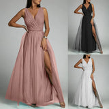 Slimming Split Expansion Shiny Dress