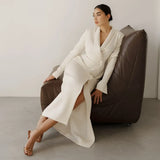 2025 New Women's Clothing Solid Color Long-Sleeved Button Coat Suit Dress