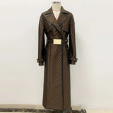 Autumn And Winter New Star Fashion Belt Belted Maze Pattern Lengthened Wind