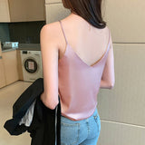 Fashion Silk Women Camis Women Silk Tank Tops Woman Sleeveless Satin Top Camis Woman Halter Top 2023 Sexy Strap