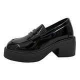 Thick-Soled Small Leather Shoes Women British Style Single Shoes Wear 2025 New Autumn Thick Heel Happy