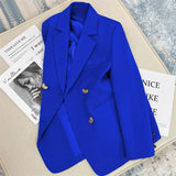 Zingj And Fall 2024 New Gray Korean Version British Style Suit Jacket Women's French Texture Fashion