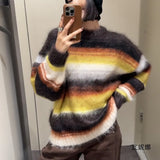 Women's Loose Version Of The Round-Neck Horse Seaweed Jumper Women Autumn And Winter New Striped
