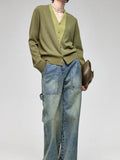 The Autumn Of 2025, The New Gentle And Comfortable Niche Fake Two Soft Cashmeal Wool Folded Knitted Cardigan