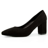New Korean Version Of The Ints Pointed OL Fashion Single Shoes Coarse Heel Small Fragrant High Heels Women's