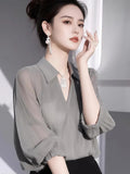 Chiffon Shirt Women 2025 Summer New Burst T-Shirt Light Luxury High Sense Unique Beautiful Temperament