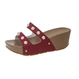 Cool Slippers Women's Summer 2025 New Slope And Thick-Bottomed Fashion Beaded Beach Slippers