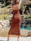 Knitted Hollow Lyso Beach Hoodie Bikini Beach Dress