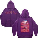 Plus Velvet Men's And Women's High Street Hoodie Trapstar Zippered Open Shirt Jacket Autumn And