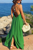 Women's Solid Color Slings Loose Holiday Dress Bare Sleeveless Women