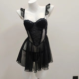 Mesh Strap Pure Windy Pajamas Female Summer Sexy Sling Aja Skirt With Chest Cushion 2025 New Home