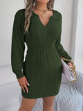 Autumn And Winter Burst Chicken Heart Collar Lantern Sleeve Ass Sweater Skirt Women's