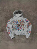 Tatry RIGHTEOUS Cartoon Printed Hooded Zipper Zip-Up Casual New