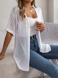 Shooting Summer New Summer Hollow Short-Sleeved Knitted Cardigan Holiday Sunscreen Shirt Women's