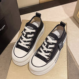 Version Of Thick-Soled High-Span Shoes Women 2025 Summer New Loose Cake Bottom Small White Shoes With Canvas Women's