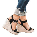 And Grass Linen One-Word Sandals Women Large Size High Snake-Snake Cold