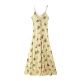 Women's Explosive French Sling Print V-Neck Sleeveless Sling