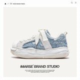 Shoes Destruction Aesthetic Deconstruction Dissolving Shoes Washing Denim Do Old Board Shoes Trend Shoes Men And Women's