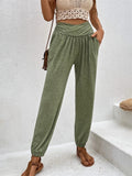 2025 Women's Home Trousers Temperament Casual Loose Bag High Waist Girded Trousers