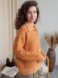 New Languid Languid Knitted Sweater Jacket For The Women's Autumn/Winter 2025 Languid Collar Knitted