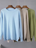Autumn And Winter New Hot Round-Neck Sweater Women's Card With Loose Knitting
