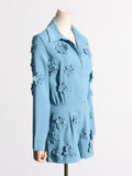 Zingj Spring New Fashion Temperament Three-Dimensional Flower Design Sense Closed Waist Show Thin Jumpsuit