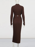 Elegant Dress In Autumn 2025 New Fashion Niche High-End Sense Spliced Belt Knitted