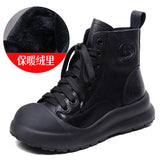 Cowhedular Retro Martin Boots Women Autumn And Winter New Set Leisure Short Boots With Round Head High Help