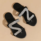 Colored Water Drill Cold Slippers Women 2025 Summer New Women Wearing Beach