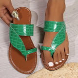 Sleeve Flat-Bottomed Slippers Women's New External Wearing Embossed Characters Beach Cool Drag