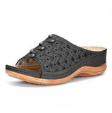 New Carving Large Size Female Slippers Light Slope And Thick Bottom Light And