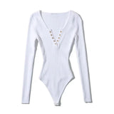 Long-Sleeved V-Neck Buckle Autumn And Winter T-Shirt Hottie T-Shirt Girl Solid Color Bottom Sexy Blouse