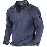 And Autumn 2025 Men's T-Shirt Outdoor Zipper Pocket Long-Sleeved
