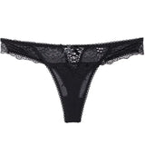 Color After The Hollow Strap Lace Side Thong Spliced Ice Silk Cotton Crotch Low-Rise Lady T-Trousers