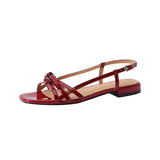 Head Bow Flat-Soled Sandals Women In The Summer Of 2025 New Niche Design Sense Weaving Beach