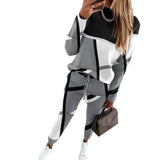 Women's 2025 New Two-Piece Color-Print Long-Sleeved Round-Neck Casual Fashion