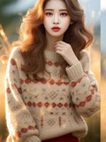 Autumn And Winter New Super Good-Looking Retro Lazy Wind Loose Yang Gas Age Reduction Knitting Shirt Bottom