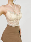 Wind Hanging Neck Lace Small Sling Female With Breast Pad Lace Hollow Design Sexy Hottie Small Vest