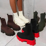 Sports Short Boots Women's 2025 Autumn And Winter New Women's Boots Large Size Pedal Socks