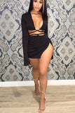Summer Casual Women Two Piece Skirts Sets Long Sleeve Lace Up Tops+Side Slit Mini Skirts Sexy Lady Beach Outfits