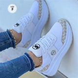 Women's Casual Slope Sneakers 2025 New Large-Size Strap-In-Up And Large-Size Net Face Single