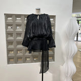 Gentle Pure Flow Yarn Niche Design Low-Crobly Dress With The Same Color Shorts Anti-Walking