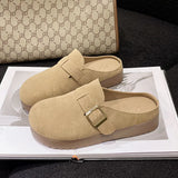 Thick-Bottomed Bag Head Half Slippers Women's New Autumn 2025 New Fashion Soft Bottom Comfortable Anti-Slip Ken