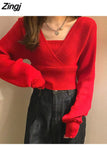 Women Knitting Elegant Solid All Match Ladies Casual Korean Style Daily Loose Design Spring Fashion Popular