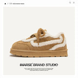 Shoes Niche Design Fashion Casual Cotton Shoes Winter Warm Plus Velvet Comfortable Short Barrel Men And Women's Snow
