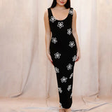 Famous Style Temperament Dress Woman 2025 Summer New Fashion Diamond Flower Design Slings Long