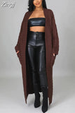 Cardigan Coat Womens Pockets Sweater Long Women Warm Sweater Thick Knitted Female Sweater Winter Streetwear 2023