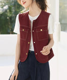 Retro Casual Vest Women's 2025 Summer New Design Niche Fashion Loose